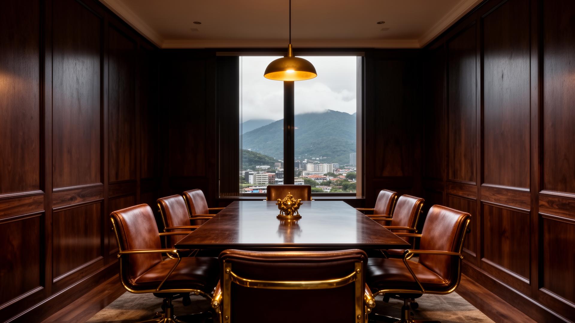 Private meeting room with mountain view